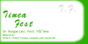 timea fest business card